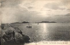 CPA Marseille la Corniche Coucher de Soleil 