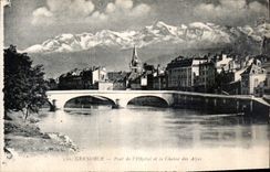 CPA Grenoble Pont de l'Hopital et la Chaine des Alpes 