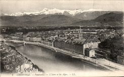 CPA Grenoble Panorama l'Isere et les Alpes 