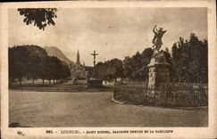 CPA Lourdes Saint Michel Calviare Breton et la Basilique 