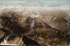 CPA Les Hautes Pyrenees Le Pic du Midi de Bigorre panorama pris du Sommet sur la Haute Chaine partie