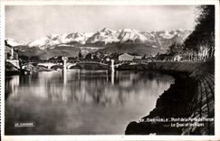 CPA Grenoble Pont de la Porte de France le Quai et les Alpes 