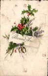CPA Bonne Annee fleurs