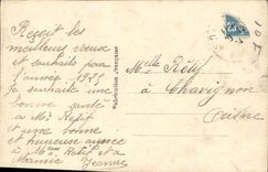 CPA Bonne annee Femme