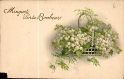CPA Muguet Porte Bonheur Fleurs