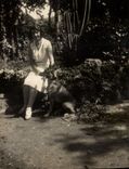 CARTE PHOTO Femme Chien Berger allemand