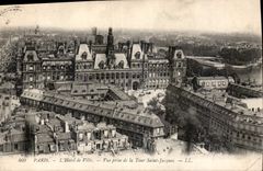 CPA Paris l'Hotel de Ville vue prise de la Tour Saint Jacques 
