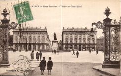 CPA Nancy Place Stanislas Theatre et Grand Hotel 