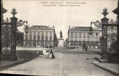 CPA Nancy la Place Stanislas Theatre et Grand Hotel 
