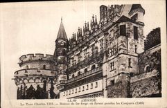 CPA Amboise la Tour Charles VIII Balcon de fer Forge ou furent pendus les Conjures 1560 