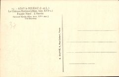 CPA Azay le Rideau I et L le Chateau National Mon hist XVI S Facade Nord l'entree