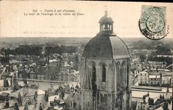 CPA Tours a Vol d'Oiseau la tour de l'Horloge et la Vallee du Cher 