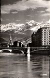 CPA Grenoble Isere pont de la Porte de France Eglise Saint Andre Massif de Belledonne 