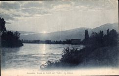 CPA Grenoble lever de Soleil sur l'Isere 