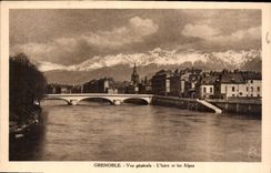 CPA Grenoble vue generale l'Isere et les Alpes 