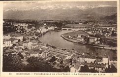 CPA Grenoble vue generale de l'ile Verte la Tronche et les Alpes 