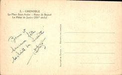 CPA Grenoble la Place Saint Andre Statue de Bayard le Palais de Justice XV siecle 