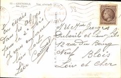 CPA Grenoble Vue generale et les Alpes 