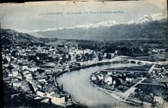 CPA Grenoble La Tronche L'Ile Verre et la Chaine des Alpes 