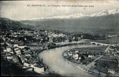 CPA Grenoble La Tronche L'Ile Verre et la Chaine des Alpes 