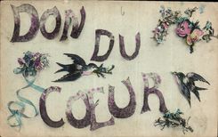 CPA Don du Coeur fleurs
