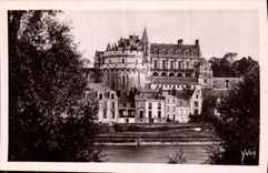 CPA La Douce France Chateaux de la Loire Chateau d'Amboise vu des bords de la Loire 