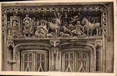 CPA Amboise I et l Le Chateau Mon hist La Chapelle St Hubert Haut relief representant la Chasse de S