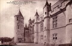 CPA Loches I et L Chateau Royal Partie Charles VII et Porte d'entree du Tombeau d'Agnes Sorel 