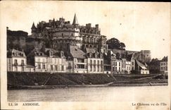 CPA Amboise Le Chateau vu de L'Ile 
