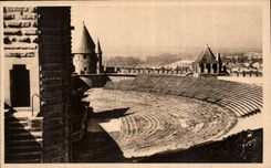 CPA Carcassonne Aude La Cite Le Theatre 