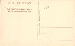 CPA Carcassonne Aude la Cite la Tour Carree et les Hautes Lices 
