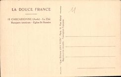 CPA Carcassonne Aude la Cite Remparts Interieurs Eglise St Nazaire 