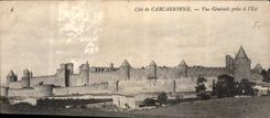 CPA Cite de Carcassonne vue generale prise a l'Est 