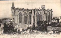 CPA Cite de Carcassonne Abside et Transept de l'eglise Saint Nazaire 
