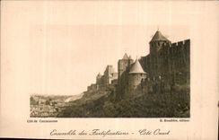 CPA Cite de Carcassonne Ensemble des Fortification Cote Ouest 