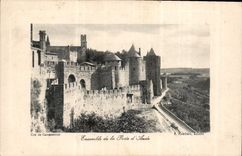 CPA Cite de Carcassonne Ensemble de la Porte d'Aude 