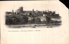 CPA Cite de Carcassonne vue prise au Nord Est 
