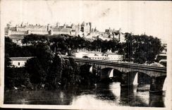 CPA La Cite de Carcassonne vue generale Cote Ville 