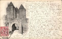 CPA Cite de Carcassonne Porte de Narbonne 