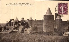 CPA Cite de Carcassonne tour de la Vade et vue prise du Sud Ouest 