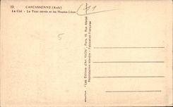 CPA Carcassonne Aude la Cite la Tour Carree et les Hautes Lices 