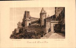 CPA Cite de Carcassonne Entree de la Porte d'Aude 