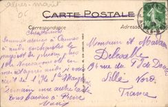 CPA Cannes le Grand Hotel un Groupe de Palmiers 