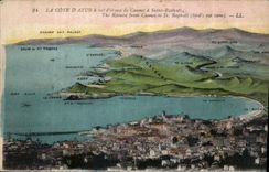 CPA La Cote d'Azur a vol d'oiseau de Cannes a Saint Raphael 