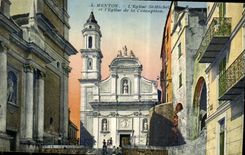 CPA Menton l'Eglise St Michel et l'Eglise de la Conception 