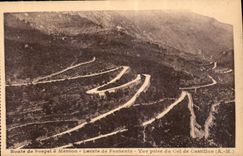 CPA Route de Sospel a Menton Lacets de Fontaine vue prise du Col de Castillon A M 