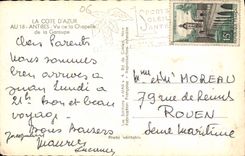 CPA La Cote d'Azur Antibes vu de la Chapelle de la Garoupe