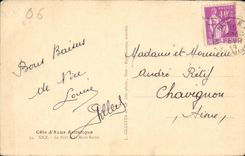 CPA Cote d'Azur Artistique Nice Le Port et le mont Boron Bateau