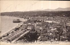 CPA Nice vue generale Baie des Anges vue prise du Chateau 