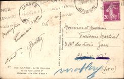 CPA Cannes le Mt Chevalier vu du Parc Albert Ier 